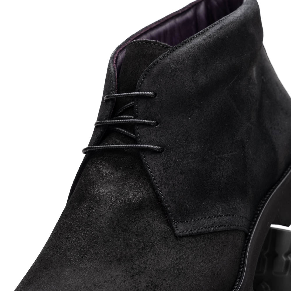 46 - 602 - Blk Rezza Suede Calfskin Chukka Boot Black Shop by Zelli Italia – Don't Panic Shoes