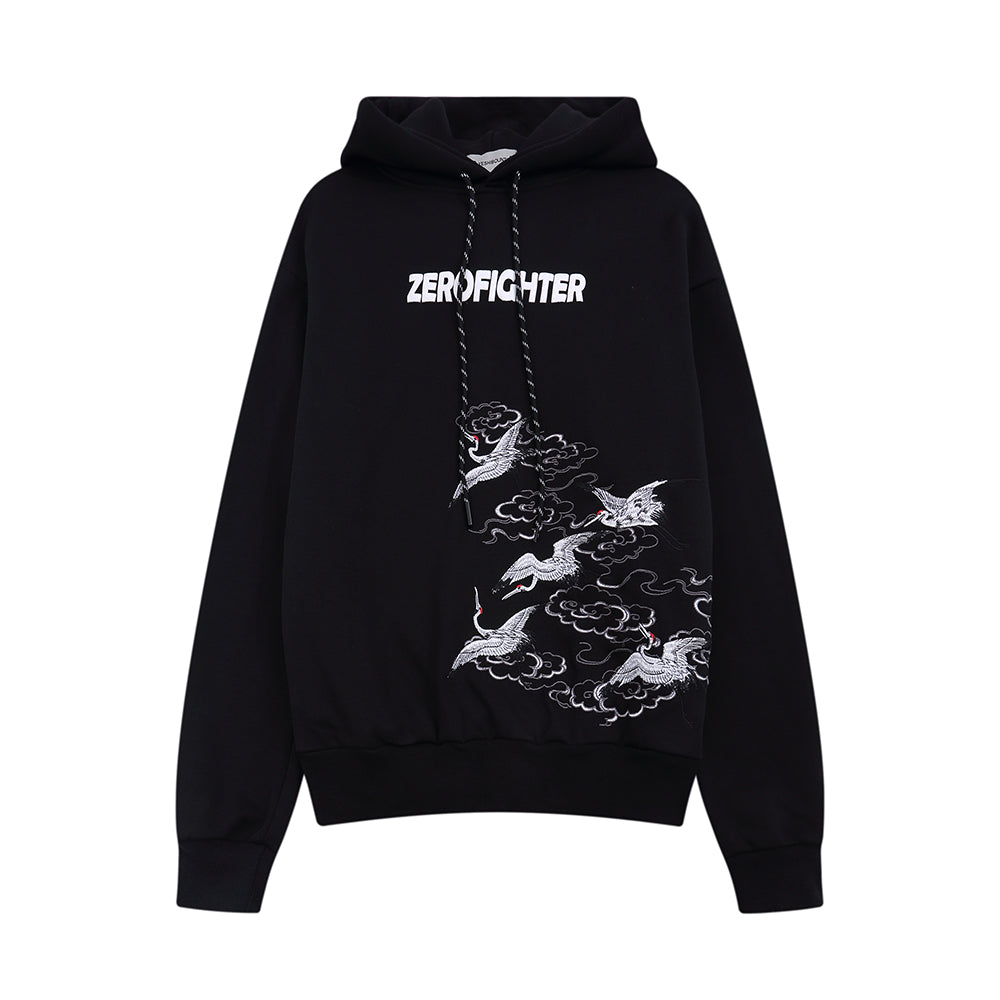 Niepce YE735 Red Suns Cranes Hoodie