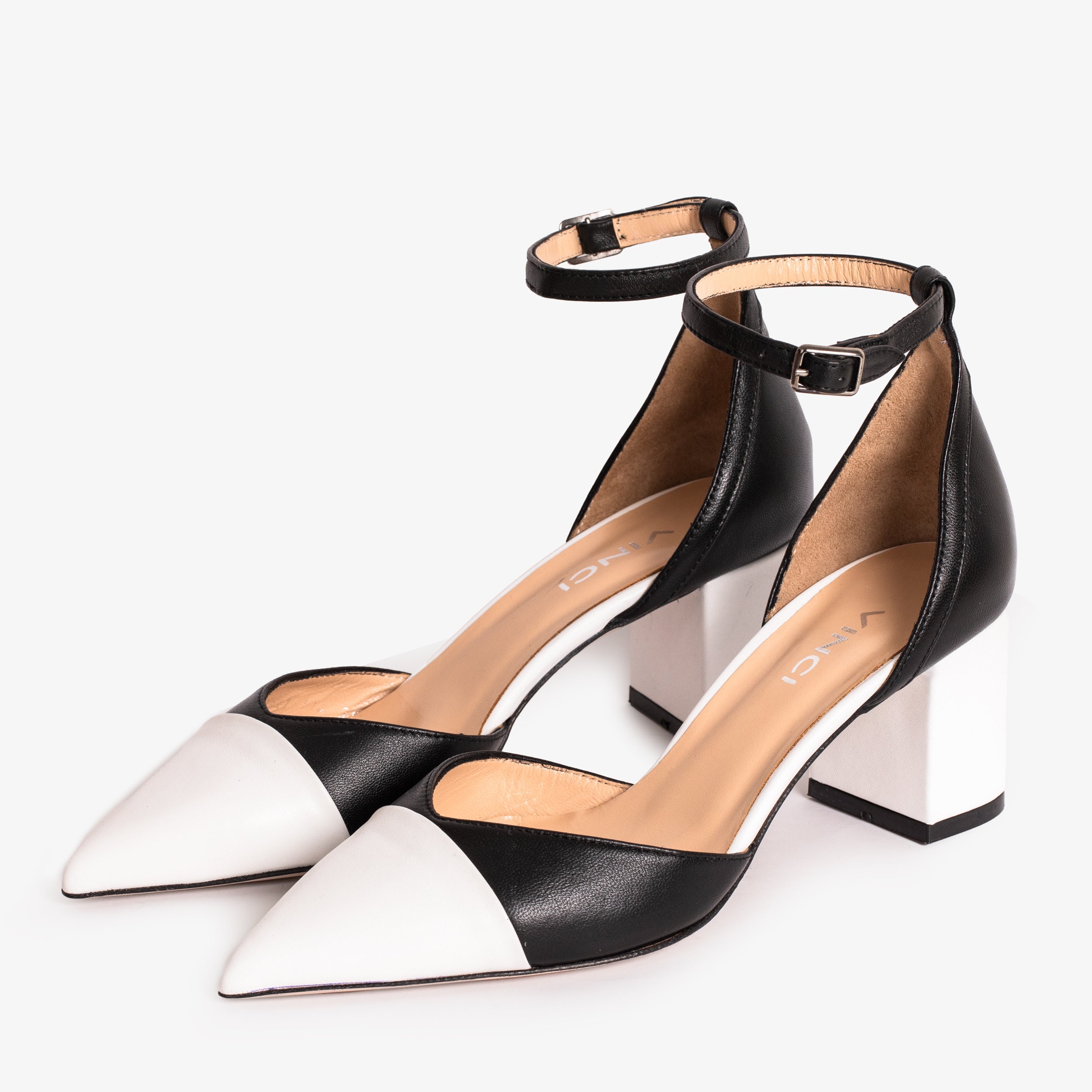 The Noella Black Leather Women Sandal