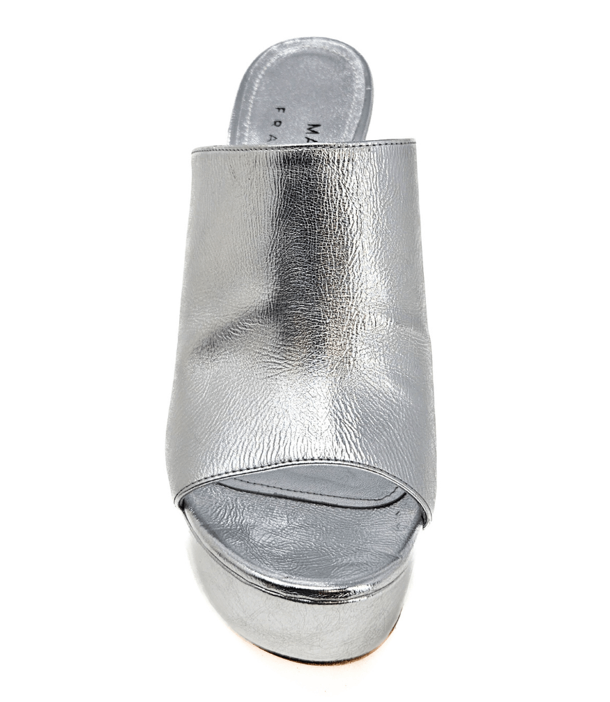 Madison Maison Marilu Silver Open Toe Platform Sandal