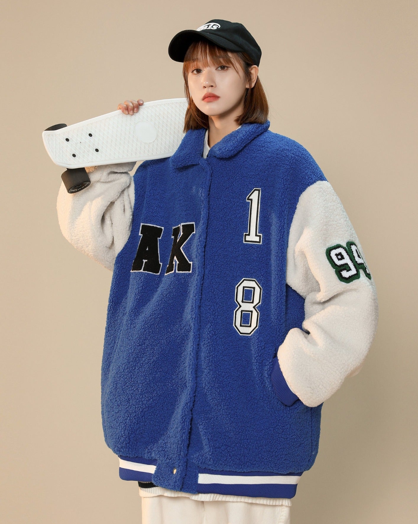 Niepce Women's Year 94 Furry Varsity Jacket