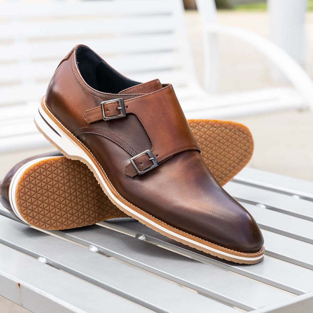 55 - 103 - Brn Legerra Hand Burnished Italian Calfskin Monkstrap, Brown Shop by Zelli Italia – Don't Panic Shoes