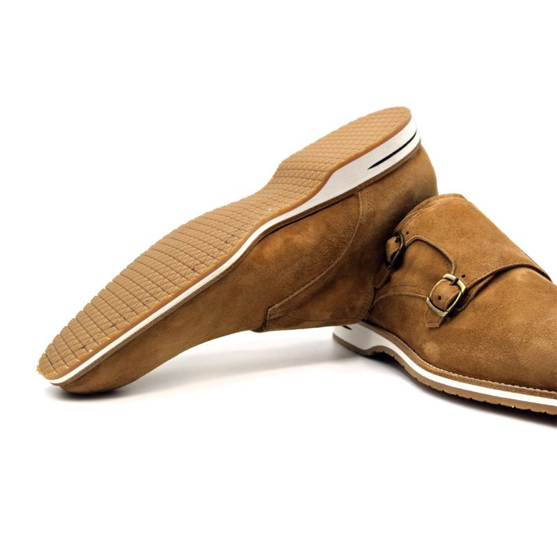 56 - 100 - Cgn Legerra Sueded Goatskin Monkstrap, Cognac Sale by Zelli Italia – Don't Panic Shoes