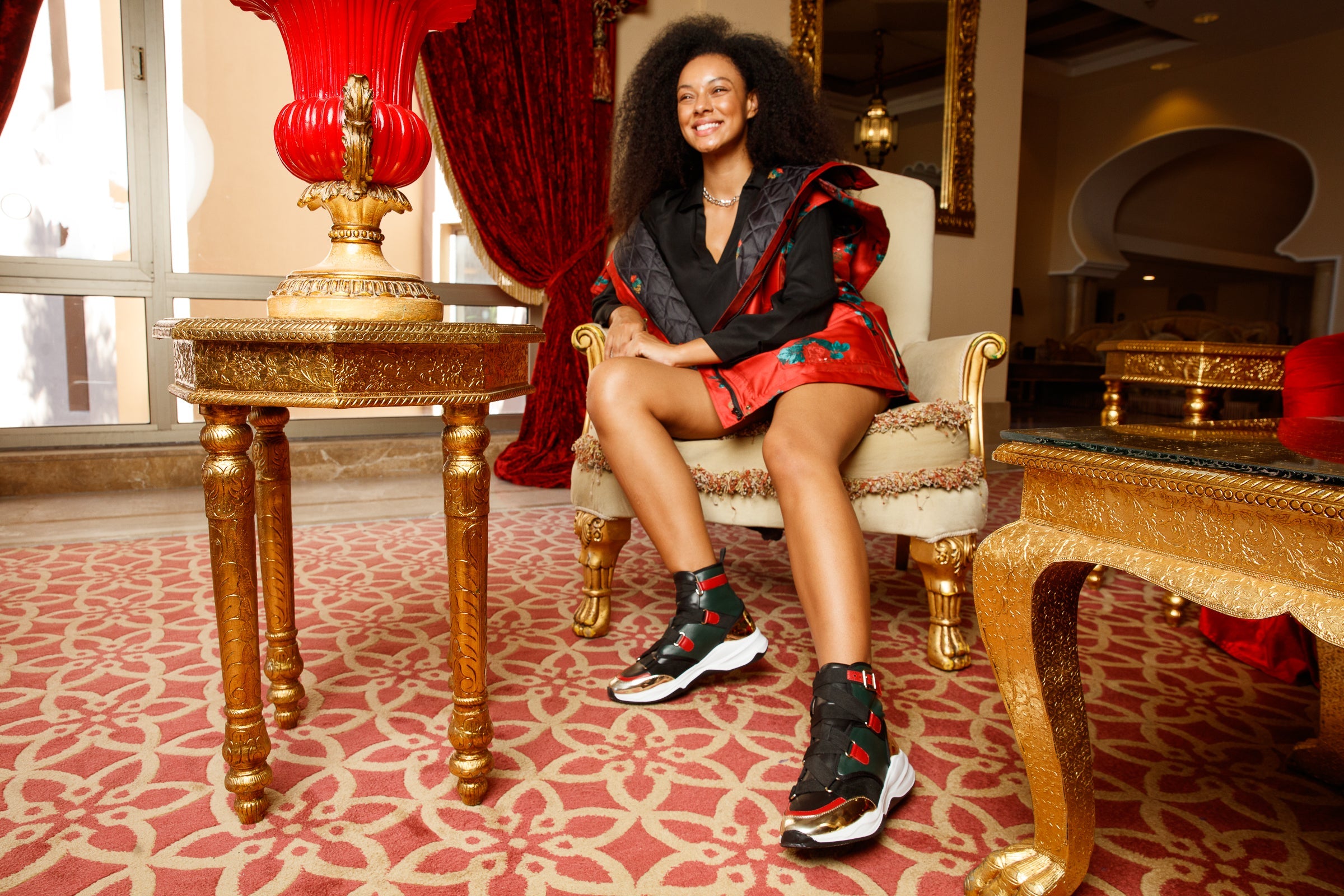 The Ottoman Green & Gold Leather Ankle Women Boot Final Sale!