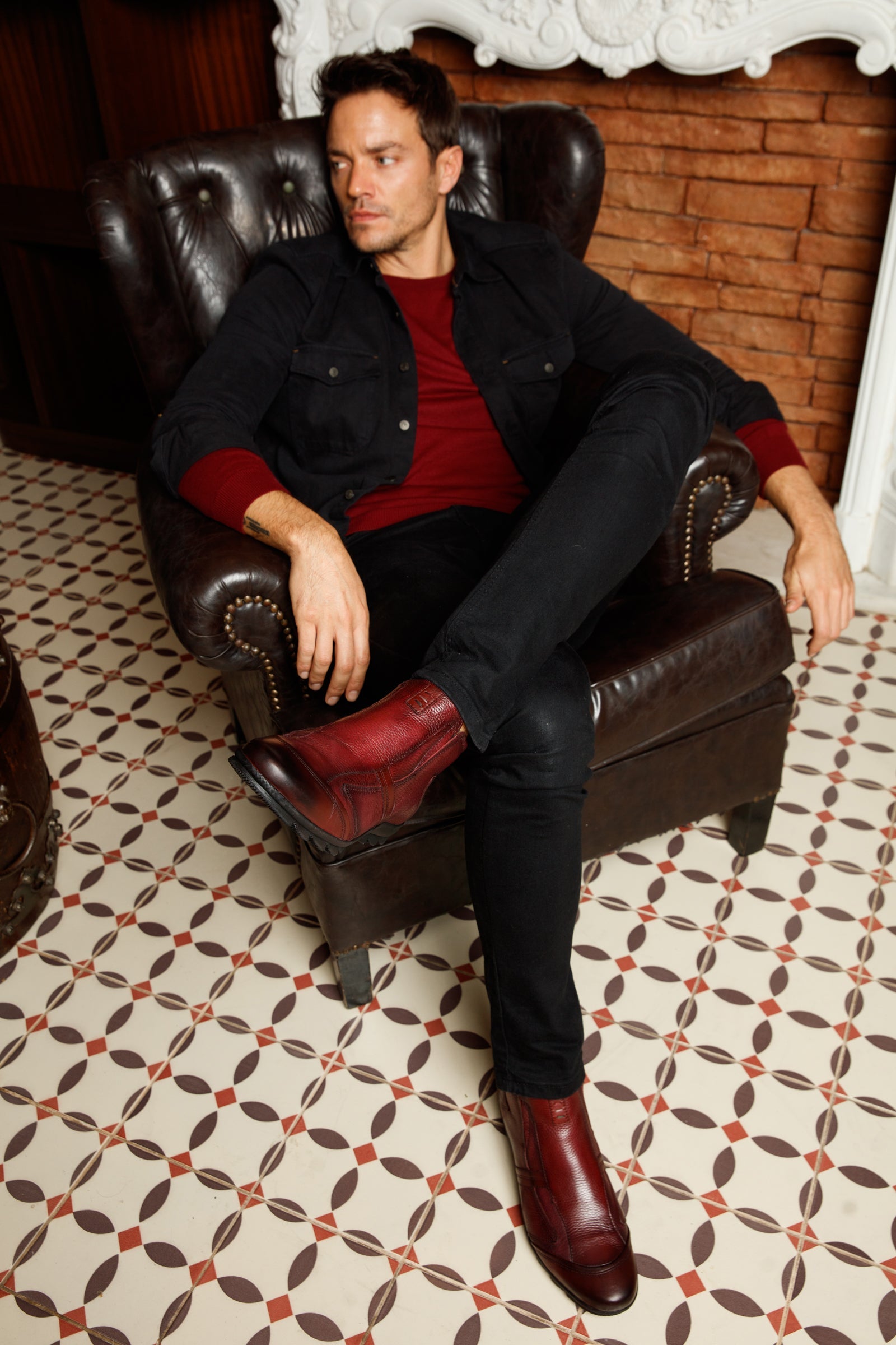 The Montreal Burgundy Leather Casual Zip-Up Ankle Men Boot
