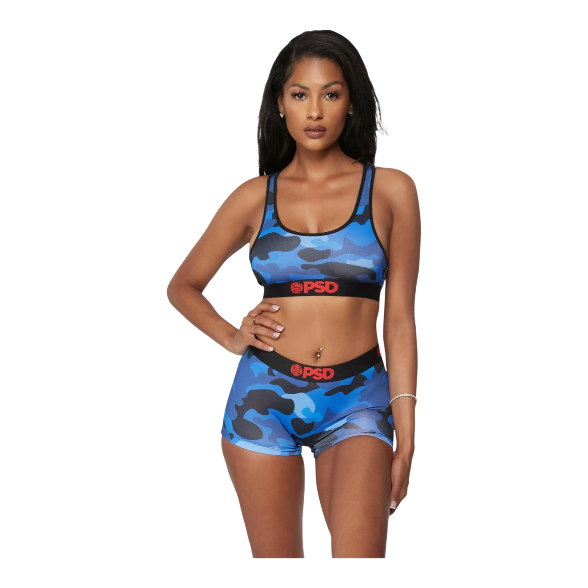 PSD Icy Camo Women Sports Bra Blue Camo