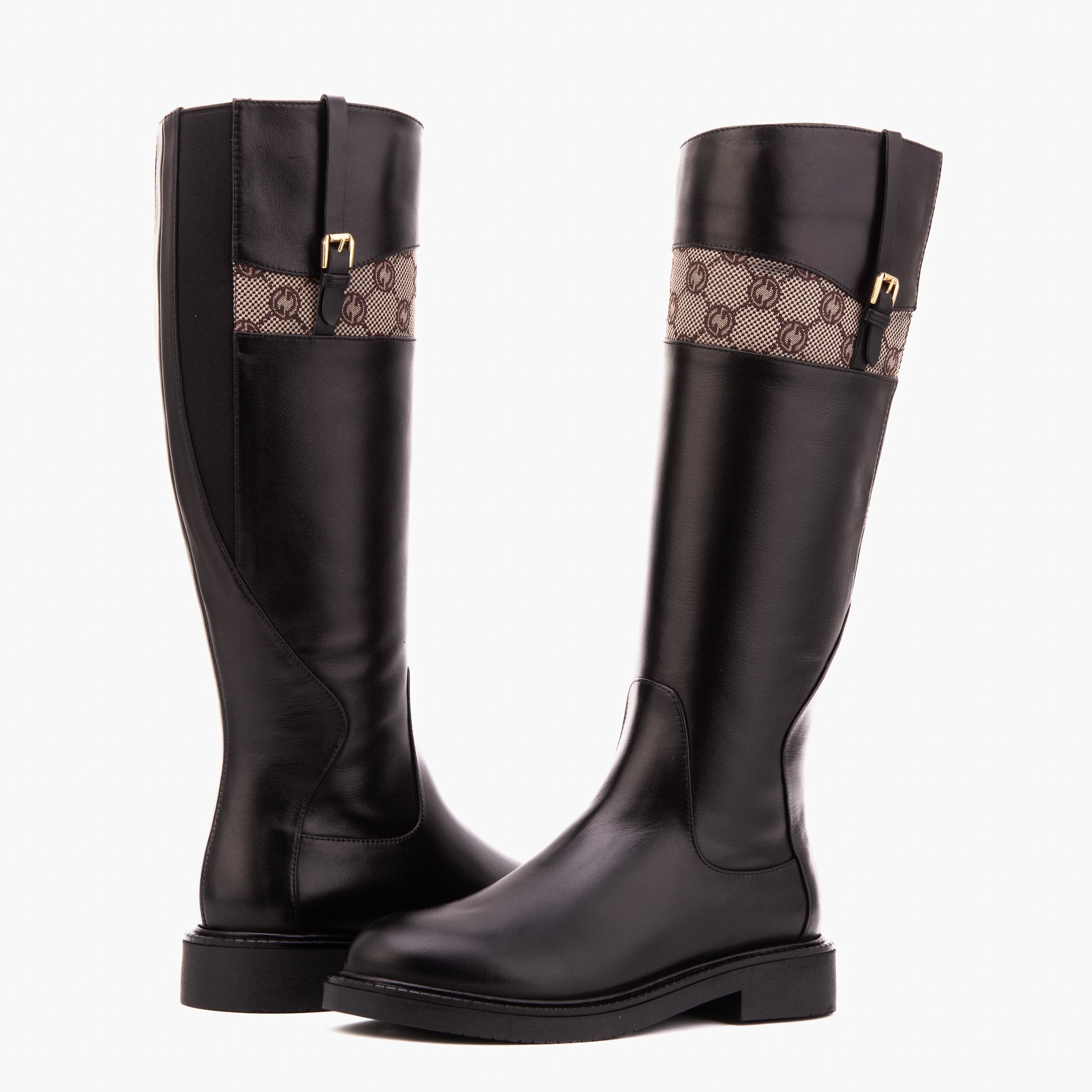 Vinci Leather Shoes The Bellina Black Leather Women’s Knee-High Women Boot