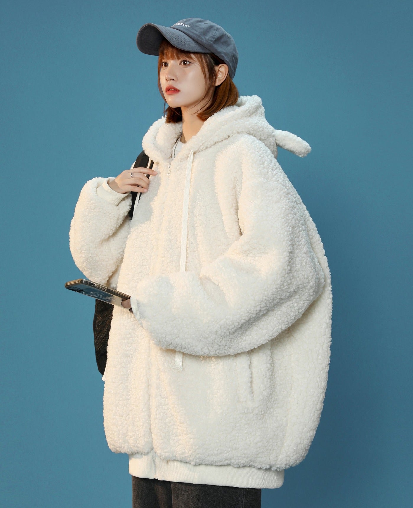 Niepce Women's Furry Bunny Ears Winter Jacket