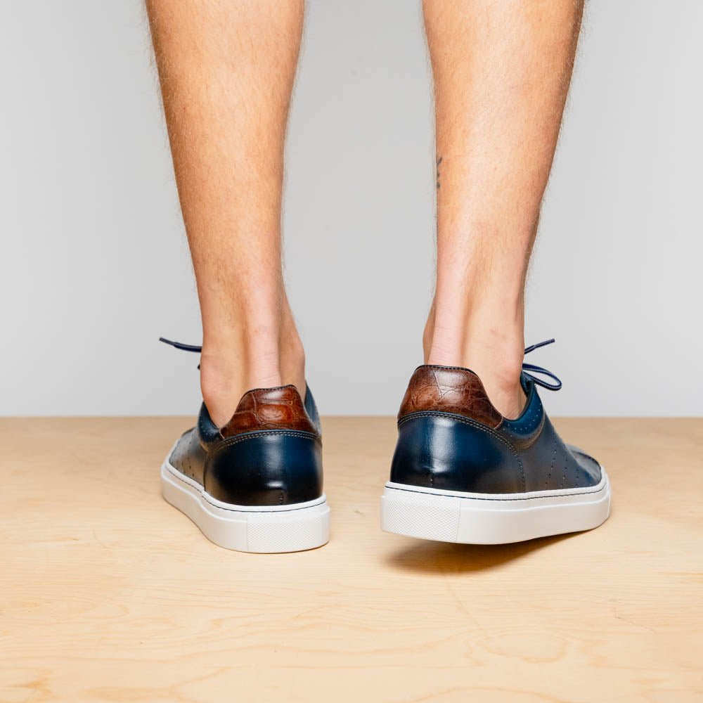 65 - 201 - Nvy Russo Burnished Italian Calfskin - Navy Shop by Zelli Italia – Don't Panic Shoes