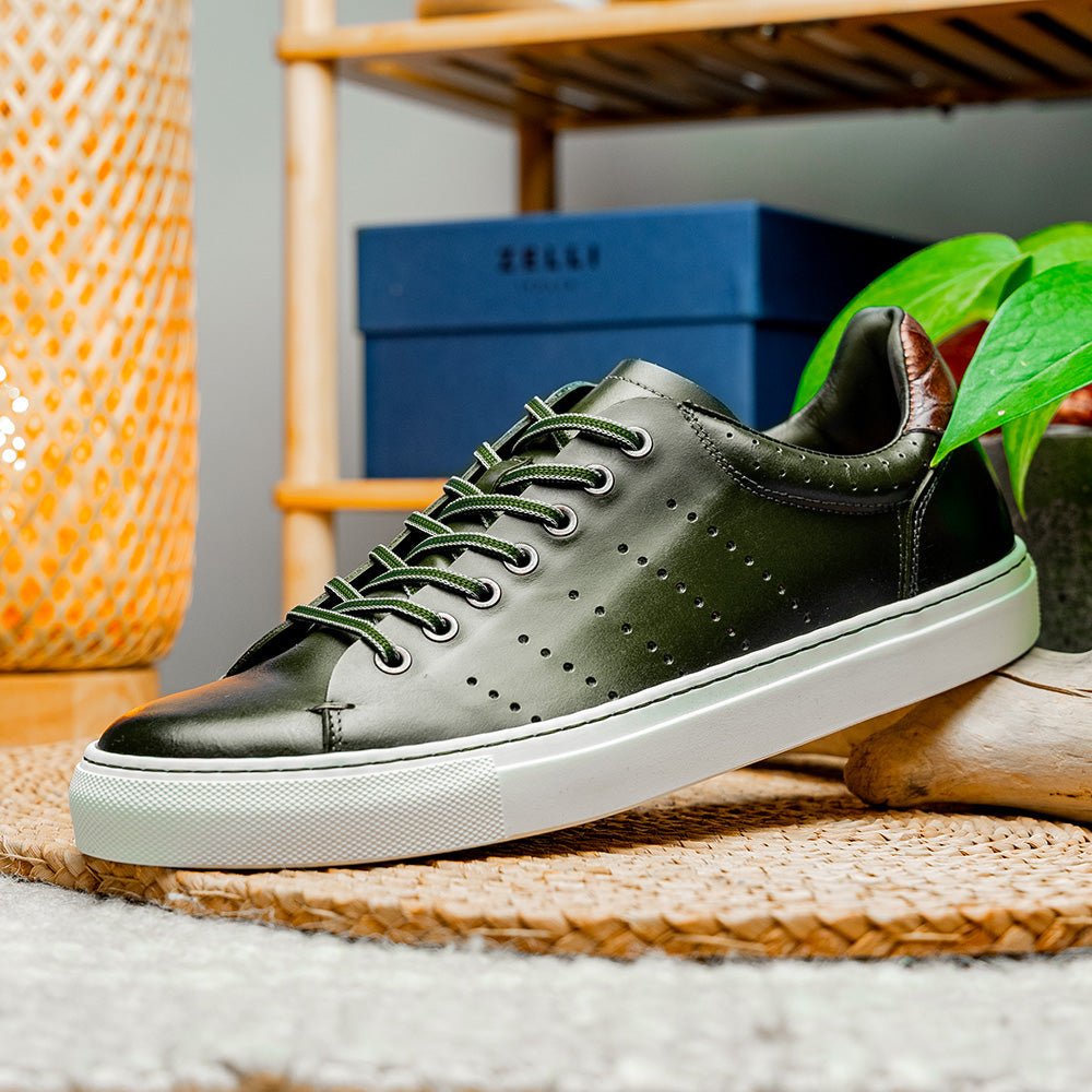 65 - 201 - Olv Russo Burnished Italian Calfskin - Olive Sale by Zelli Italia – Don't Panic Shoes