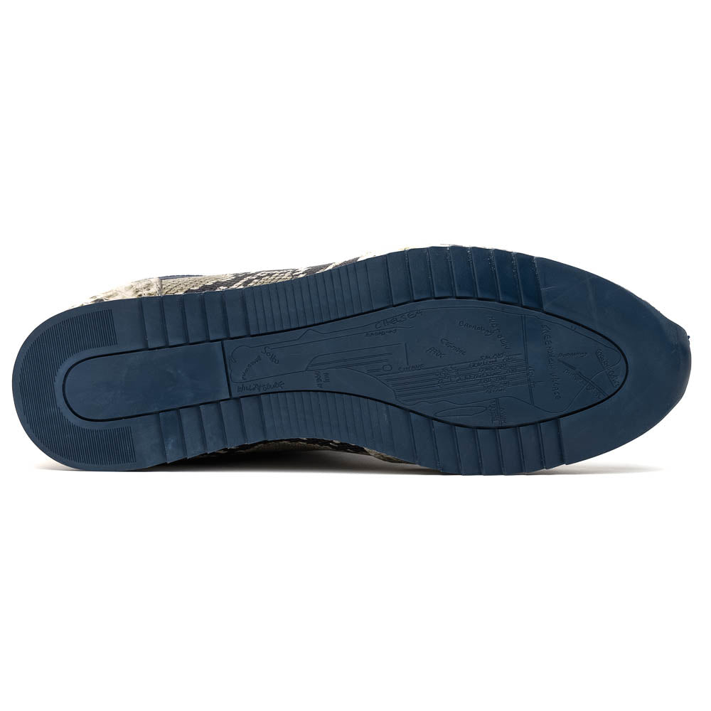 65 - 215 - Wht Peri Python Embossed Italian Calfskin Sneakers Black / White Shop by Zelli Italia – Don't Panic Shoes