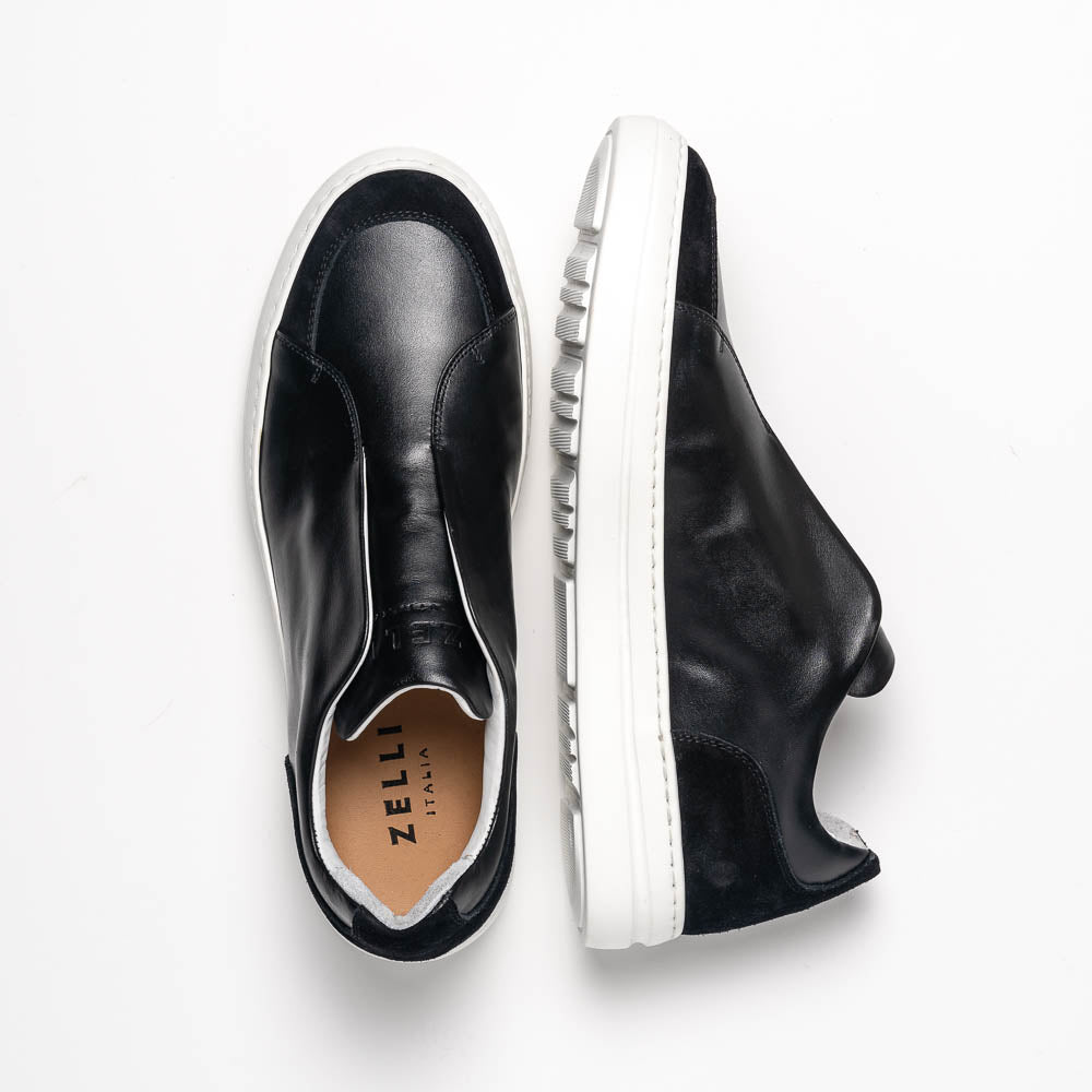 65 - 219 - Blk Spettacolare Italian Glove Baby Calf Sneakers, Black Shop by Zelli Italia – Don't Panic Shoes