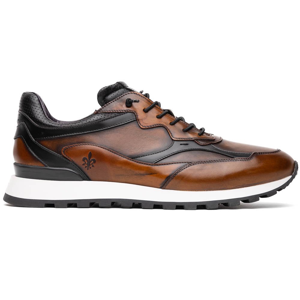 65 - 355 - Brn Bravo Hand Finished Trainer Cognac / Black Shop by Zelli Italia – Don't Panic Shoes