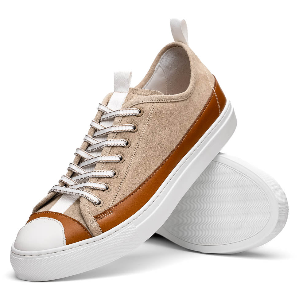 65 - 360 - Tpe Lando Sueded Calfskin Sneaker Taupe by Zelli Italia – Don't Panic Shoes