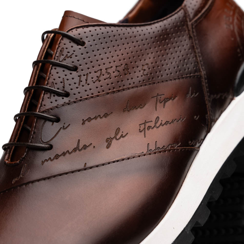 65 - 395 - Brn Testo Italian Calfskin Sneaker Brown by Zelli Italia – Don't Panic Shoes