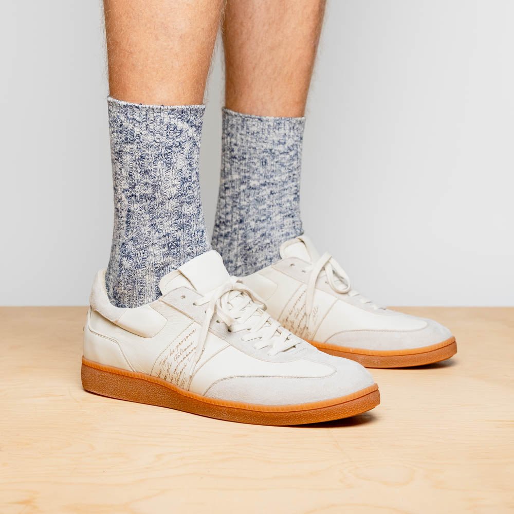 65 - 400 - Wht Shizzo Signature Leather Sneakers, White Shop by Zelli Italia – Don't Panic Shoes