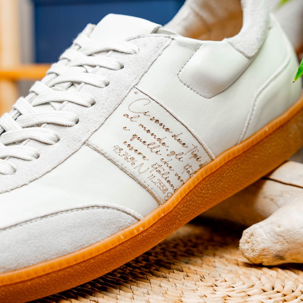 65 - 400 - Wht Shizzo Signature Leather Sneakers, White Shop by Zelli Italia – Don't Panic Shoes