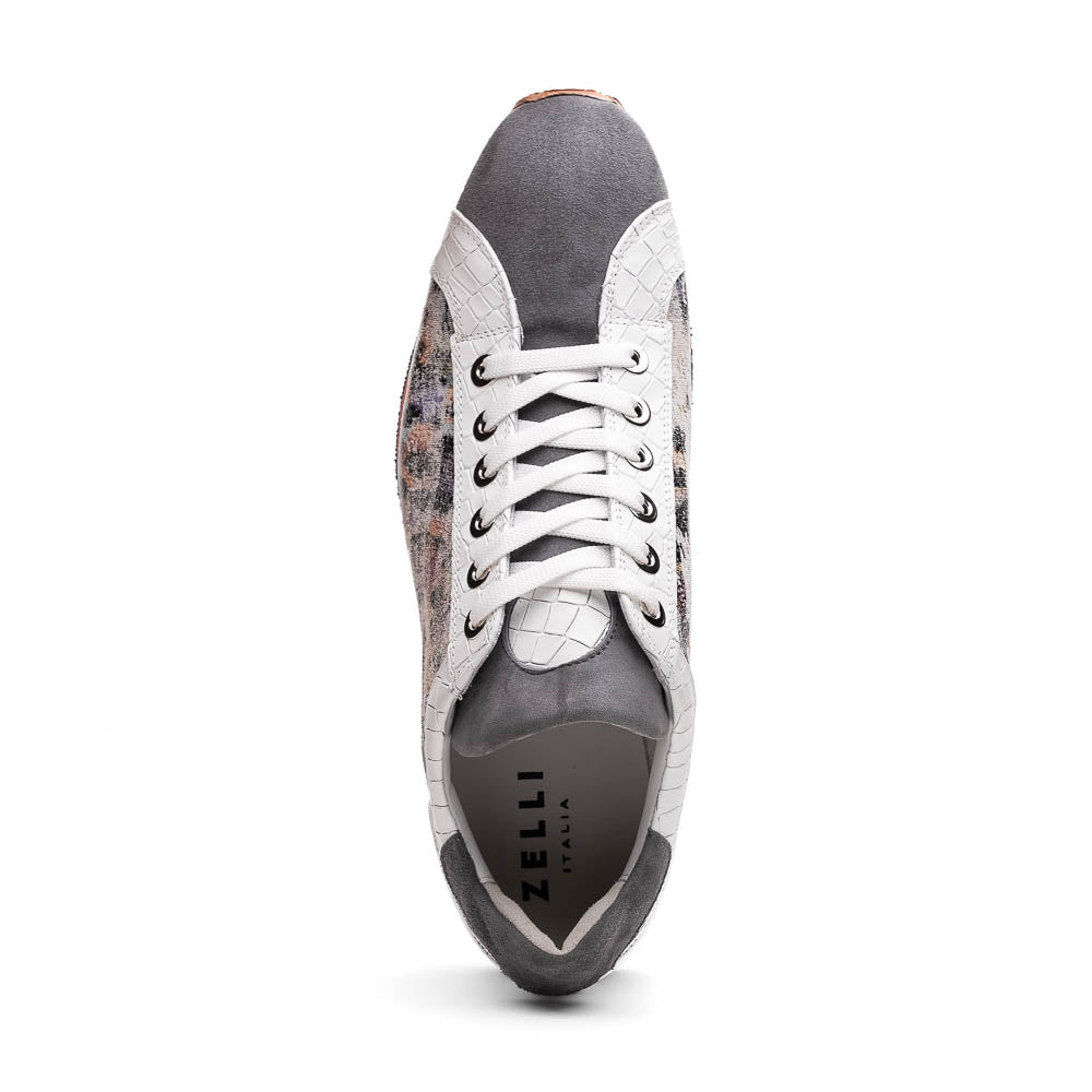 66 - 250 - Gry Leo Sueded Italian Goatskin Sneakers Grey Multi by Zelli Italia – Don't Panic Shoes
