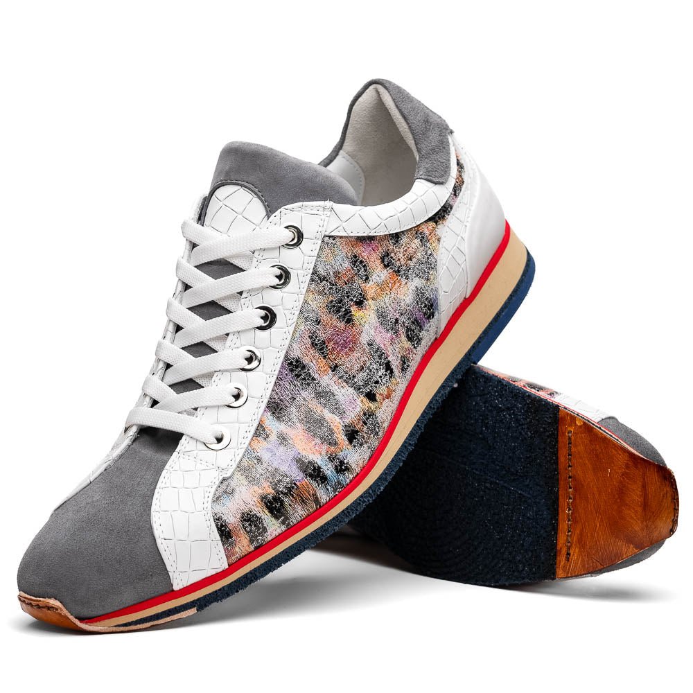 66 - 250 - Gry Leo Sueded Italian Goatskin Sneakers Grey Multi by Zelli Italia – Don't Panic Shoes