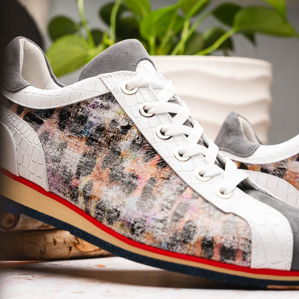 66 - 250 - Gry Leo Sueded Italian Goatskin Sneakers Grey Multi by Zelli Italia – Don't Panic Shoes