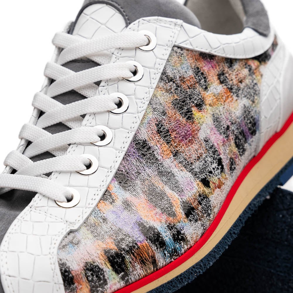 66 - 250 - Gry Leo Sueded Italian Goatskin Sneakers Grey Multi by Zelli Italia – Don't Panic Shoes