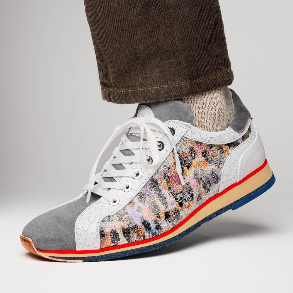 66 - 250 - Gry Leo Sueded Italian Goatskin Sneakers Grey Multi by Zelli Italia – Don't Panic Shoes