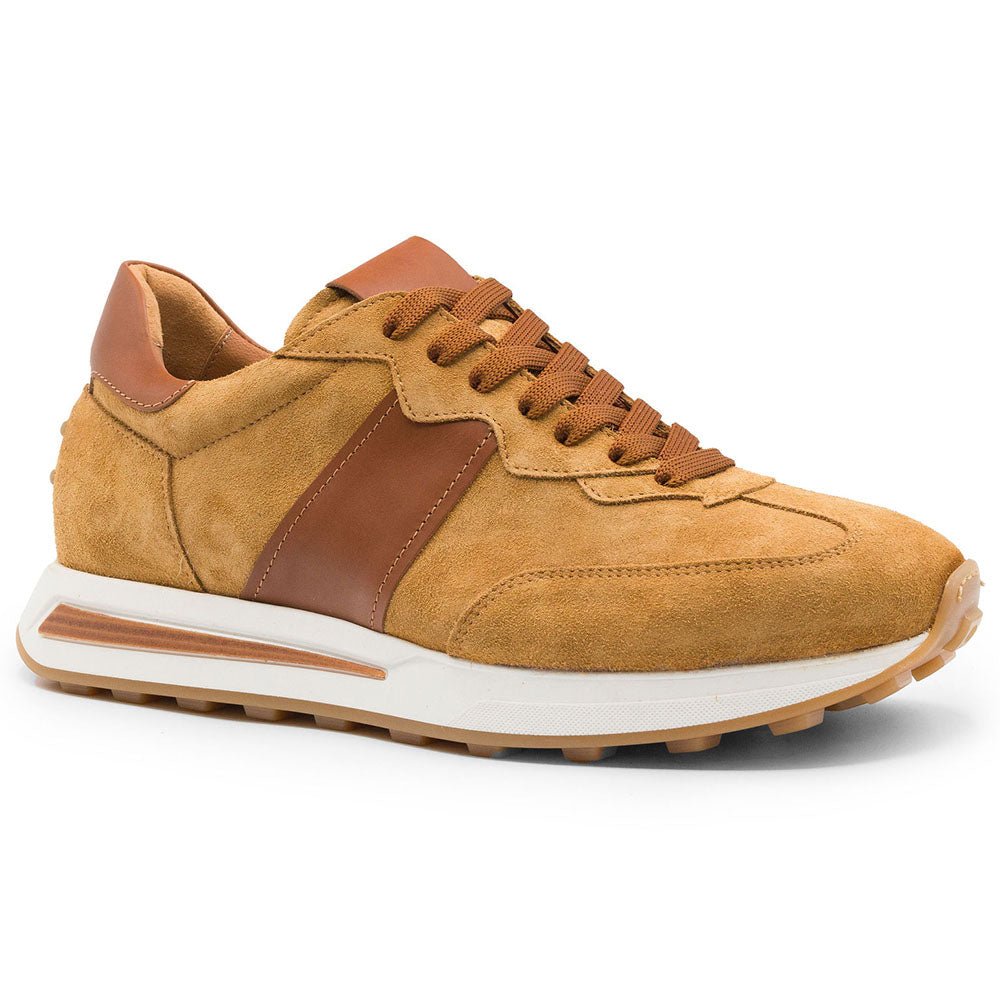 66 - 265 - Cgn Roxi Suede And Calfskin Sneaker, Cognac Shop by Zelli Italia – Don't Panic Shoes