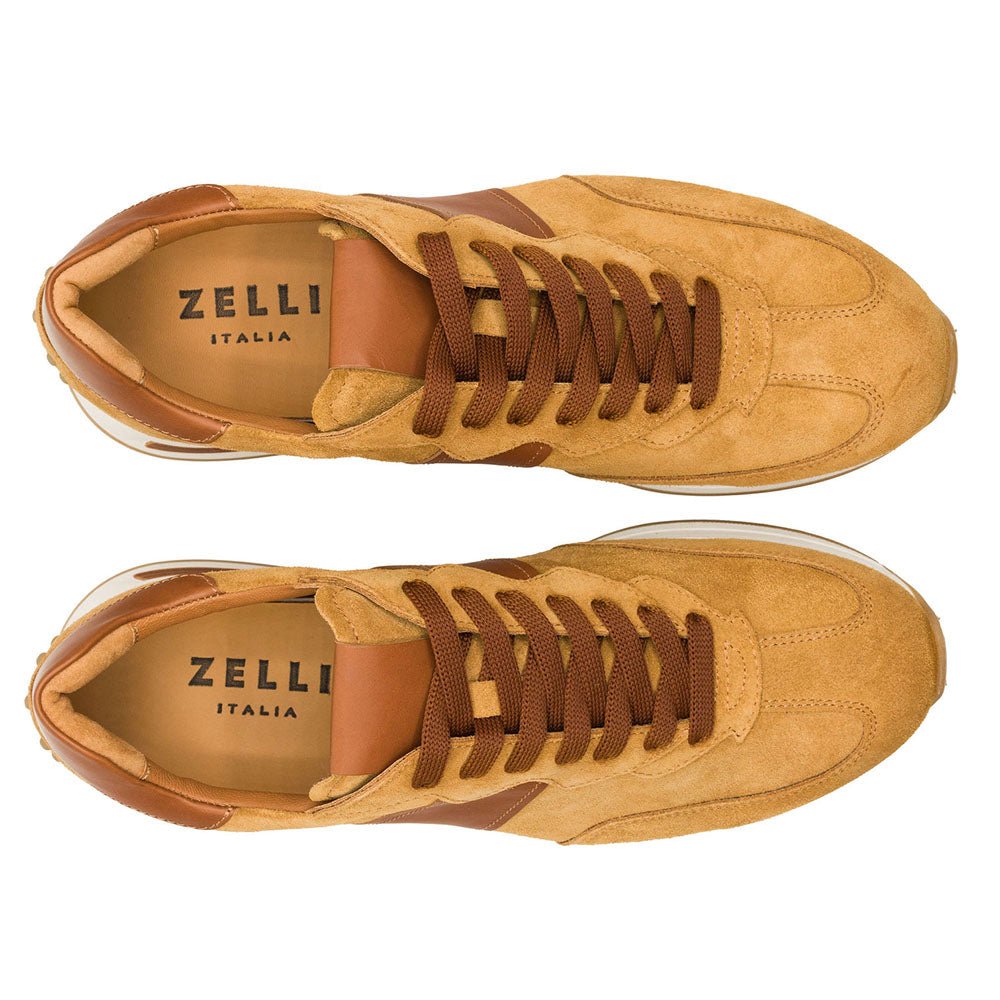 66 - 265 - Cgn Roxi Suede And Calfskin Sneaker, Cognac Shop by Zelli Italia – Don't Panic Shoes