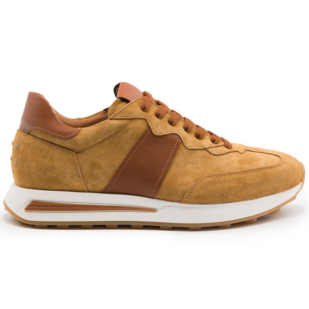 66 - 265 - Cgn Roxi Suede And Calfskin Sneaker, Cognac Shop by Zelli Italia – Don't Panic Shoes