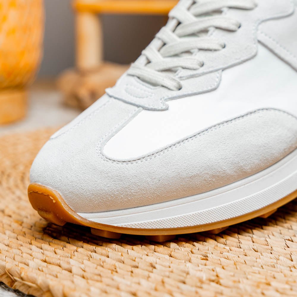 66 - 265 - Wht Roxi Suede And Calfskin Sneaker, White Shop by Zelli Italia – Don't Panic Shoes