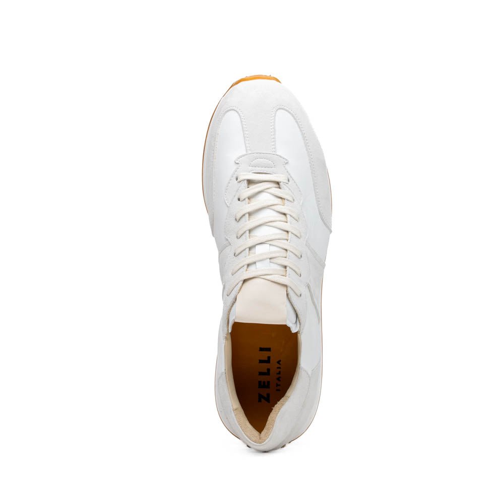 66 - 265 - Wht Roxi Suede And Calfskin Sneaker, White Shop by Zelli Italia – Don't Panic Shoes