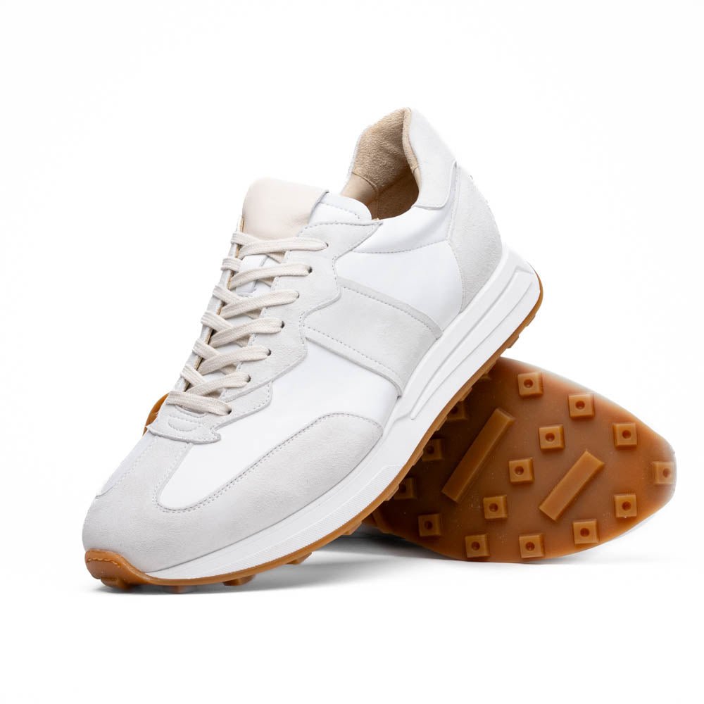 66 - 265 - Wht Roxi Suede And Calfskin Sneaker, White Shop by Zelli Italia – Don't Panic Shoes