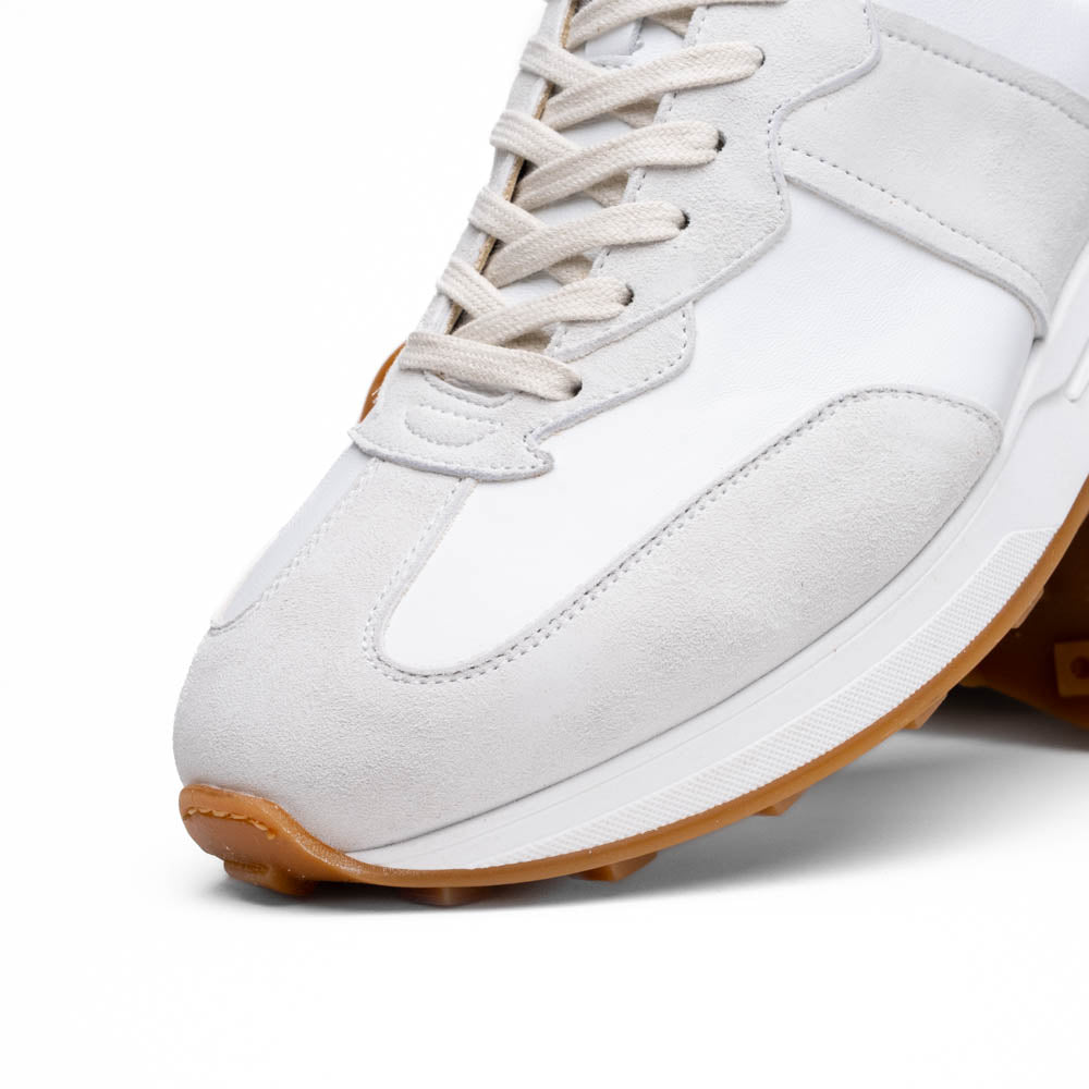 66 - 265 - Wht Roxi Suede And Calfskin Sneaker, White Shop by Zelli Italia – Don't Panic Shoes