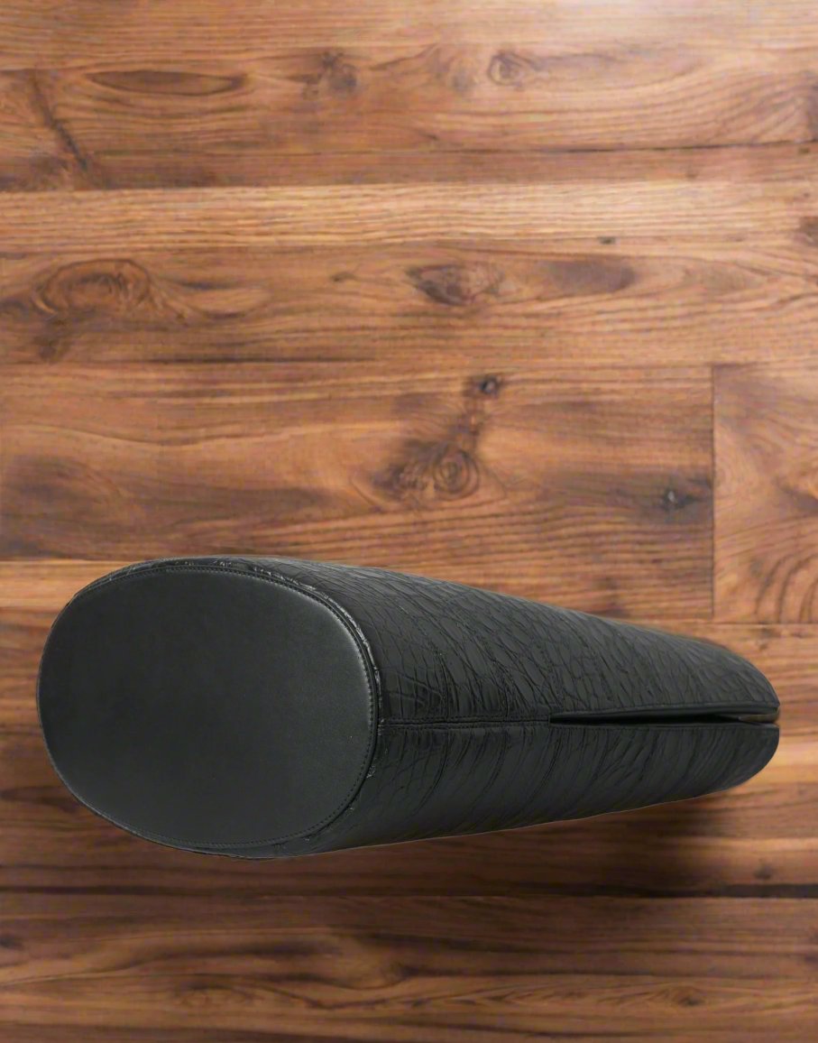 Balenciaga Crocodile Leather Maxi Bucket Bag Black