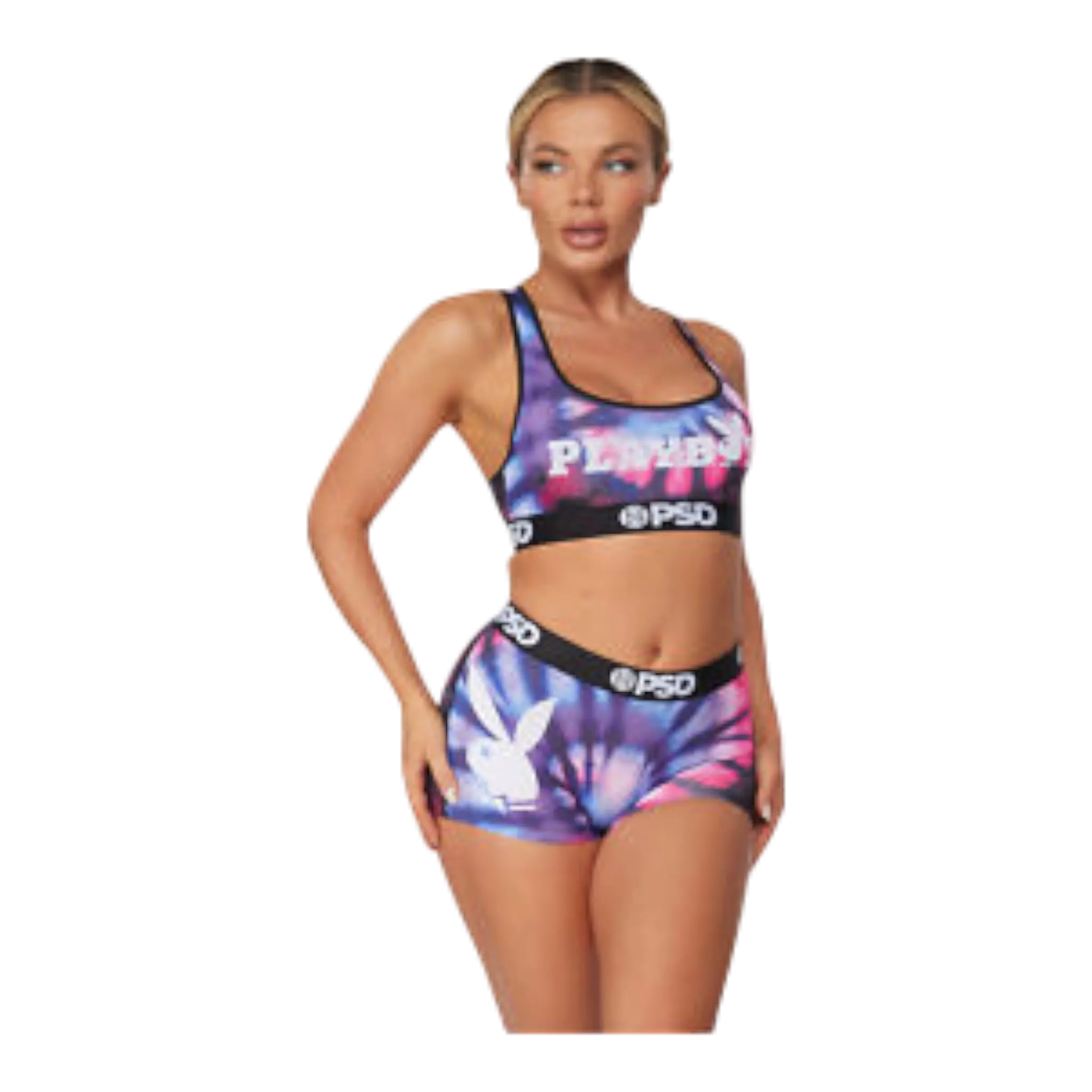PSD x Playboy Spiral Dye Women Sports Bra Purple Tie-Dye