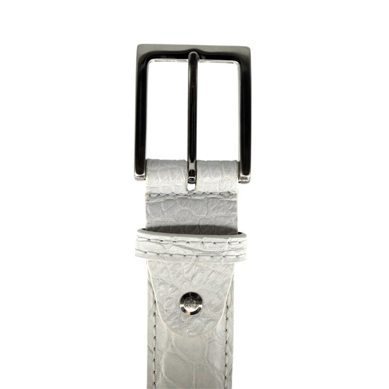 70 - 100 - Wht Alligator Belt, White Shop by Zelli Italia – Don't Panic Shoes