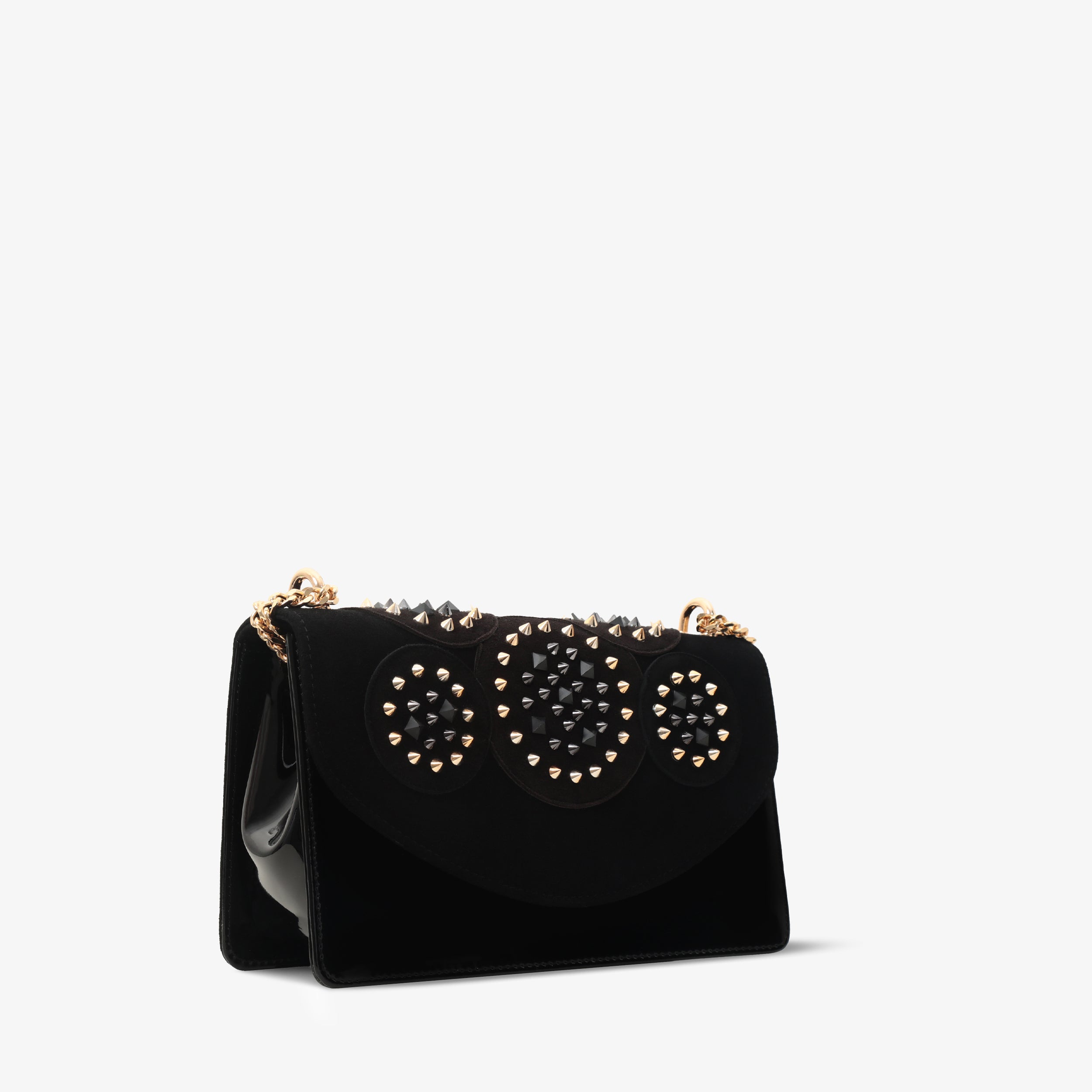 The Infanta Black Spike Leather Handbag