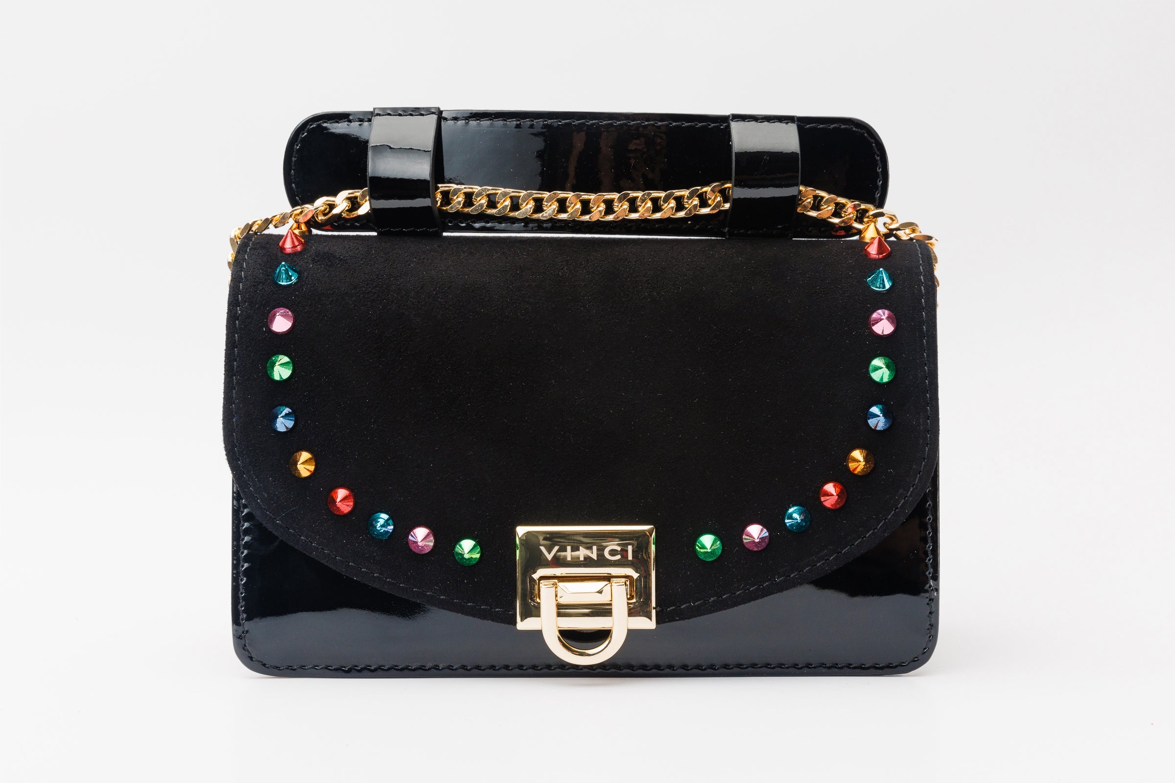 The Caris Black Leather Handbag