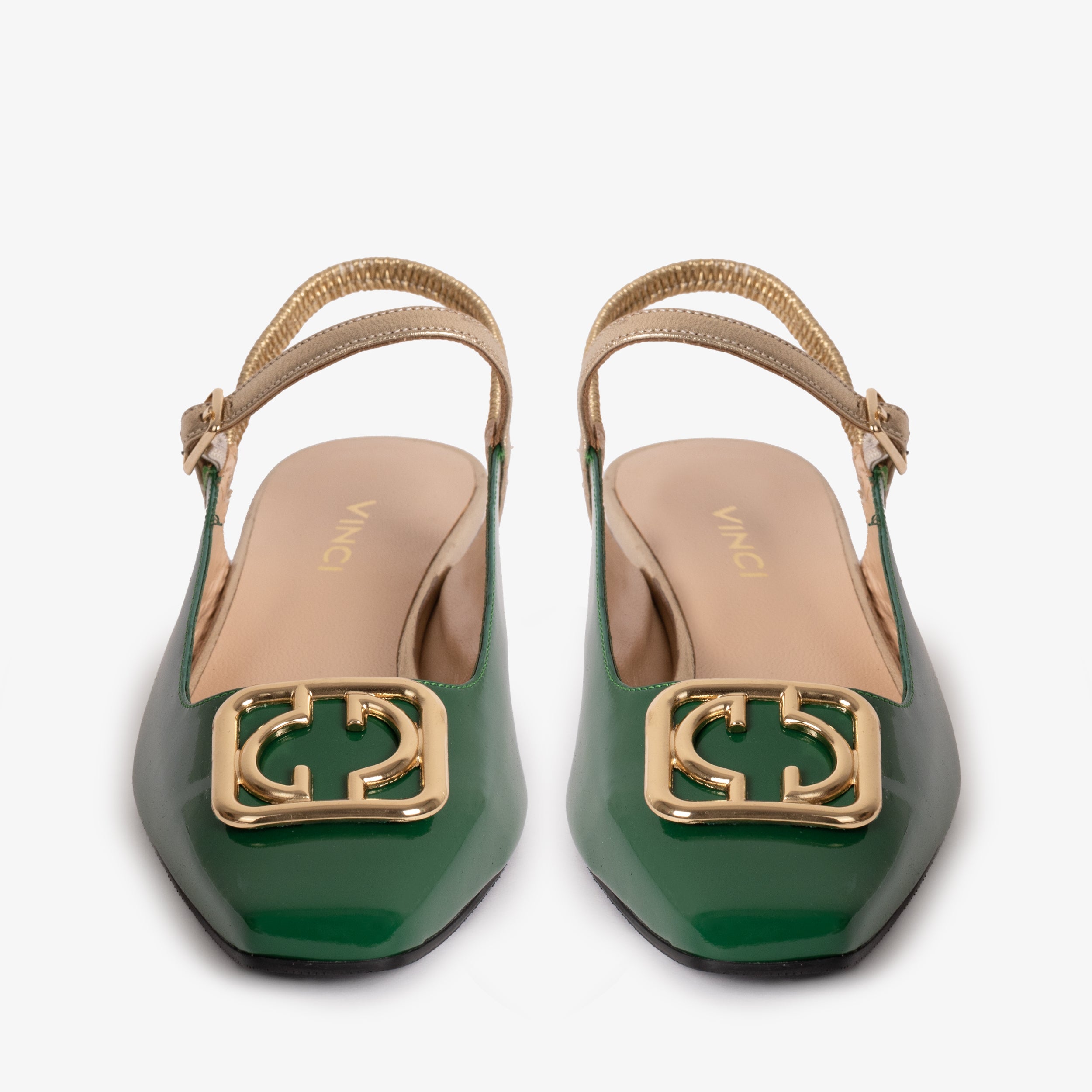 The Rosalinda Green Patent Leather Women Flat Slingback Sandal