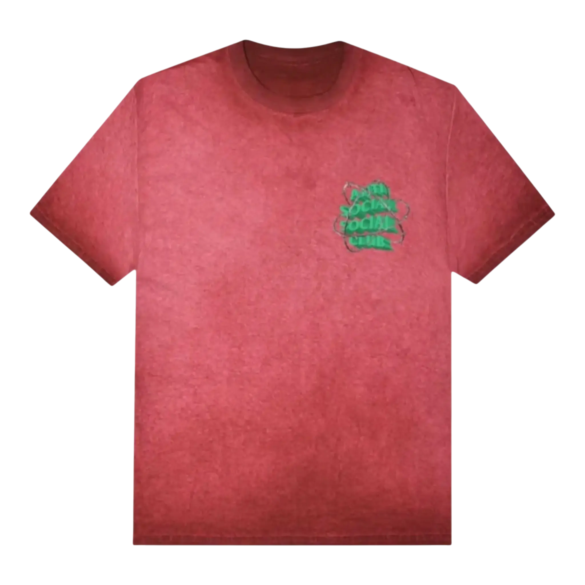 Anti Social Social Club New & Gone Men T-Shirt Red Mineral Wash