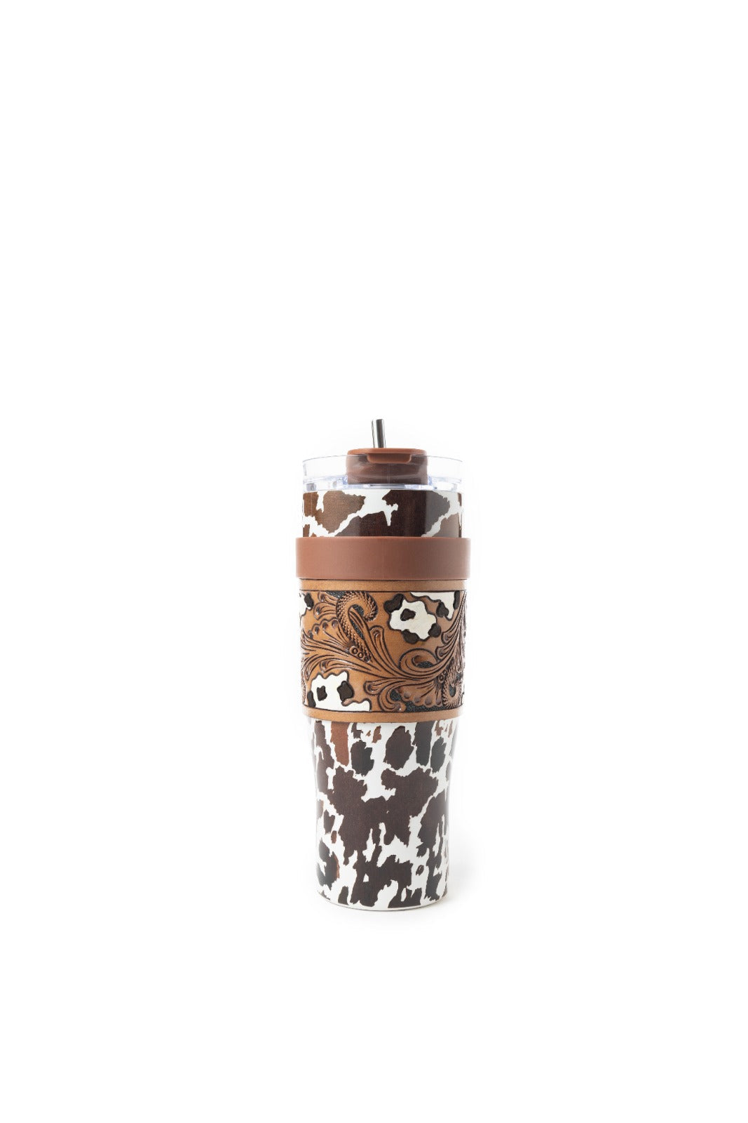 Wide Wyoming Tumbler In Brown and White
