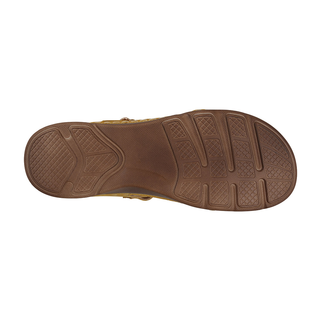 GC Shoes Millis Yellow Comfort Flat Sandals
