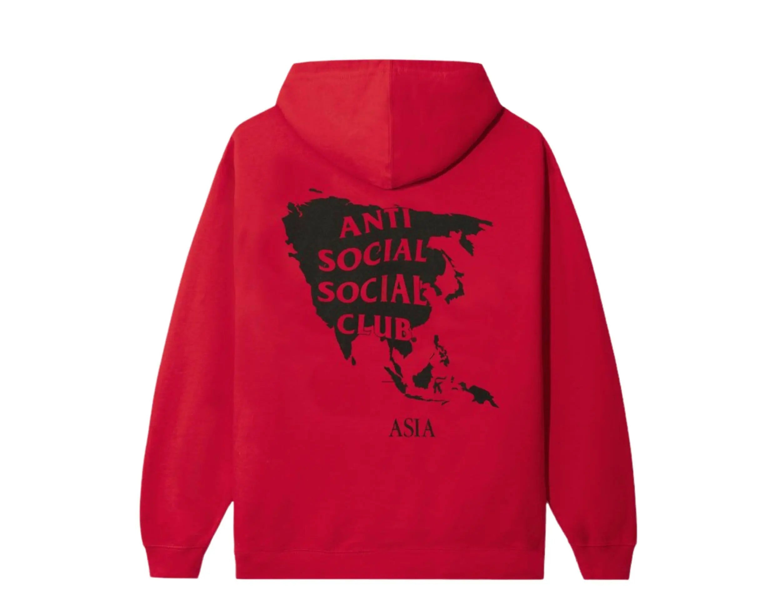 Anti Social Social Club Asia Hoodie Men's Cotton Fleece Red