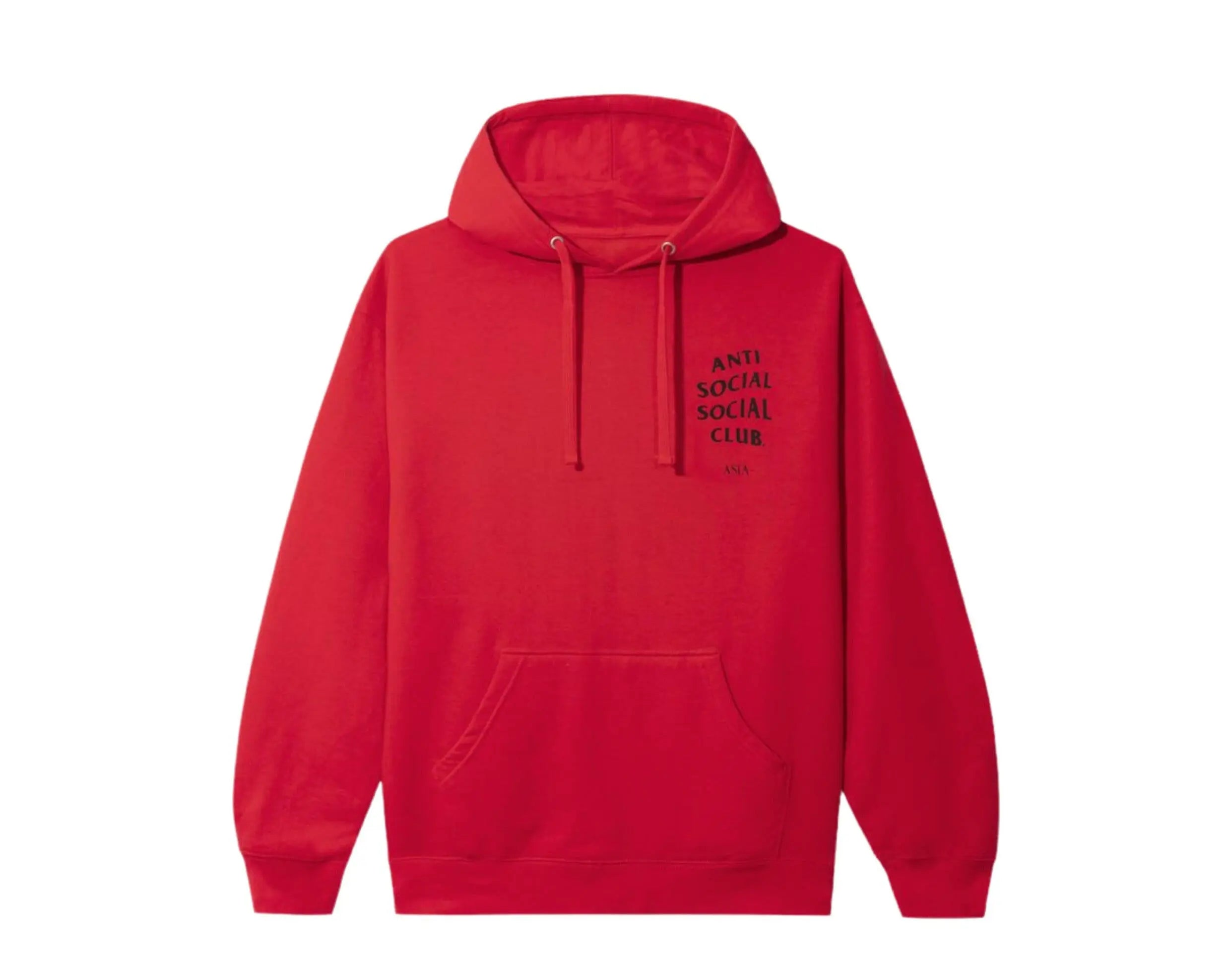 Anti Social Social Club Asia Hoodie Men's Cotton Fleece Red