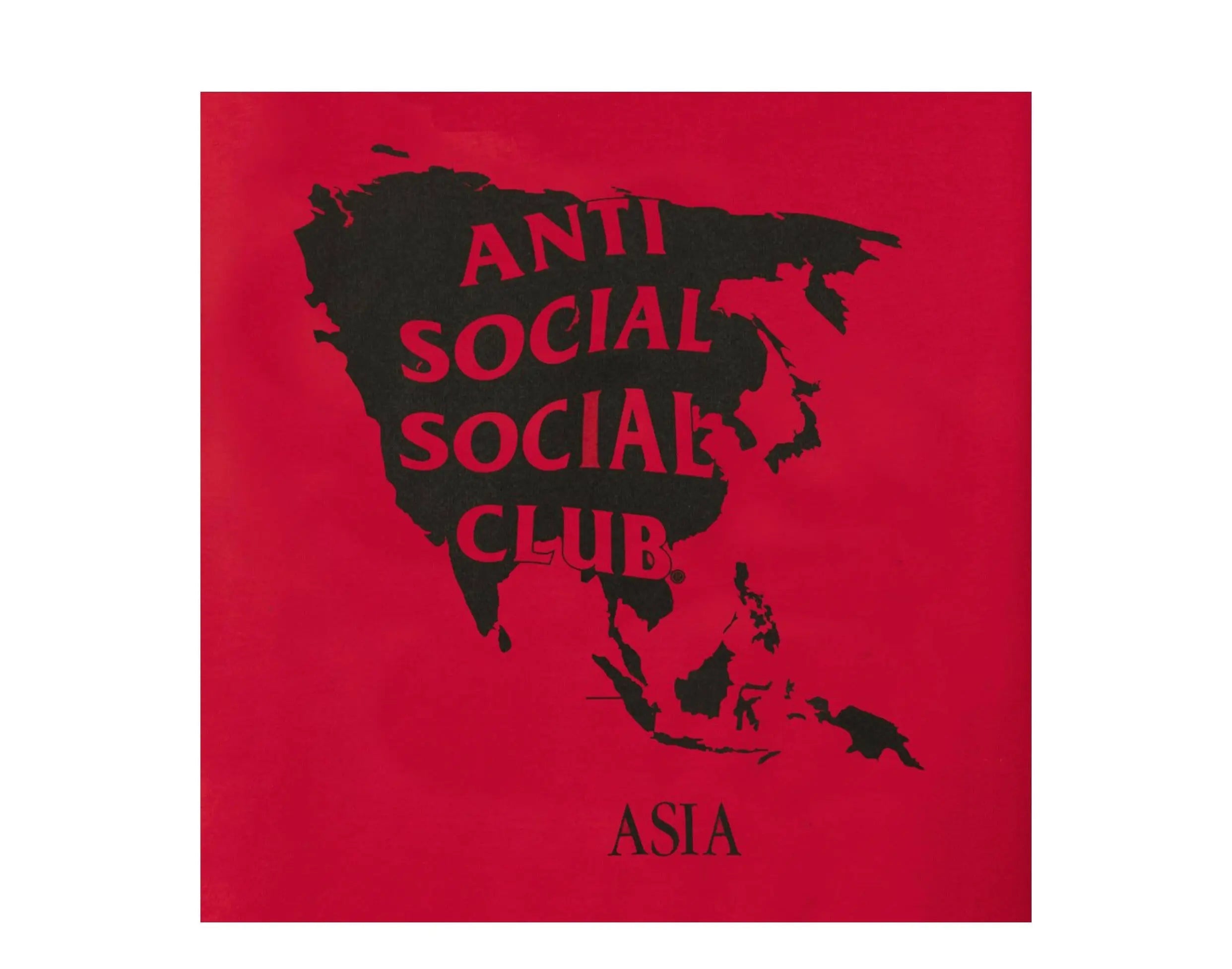 Anti Social Social Club Asia Hoodie Men's Cotton Fleece Red