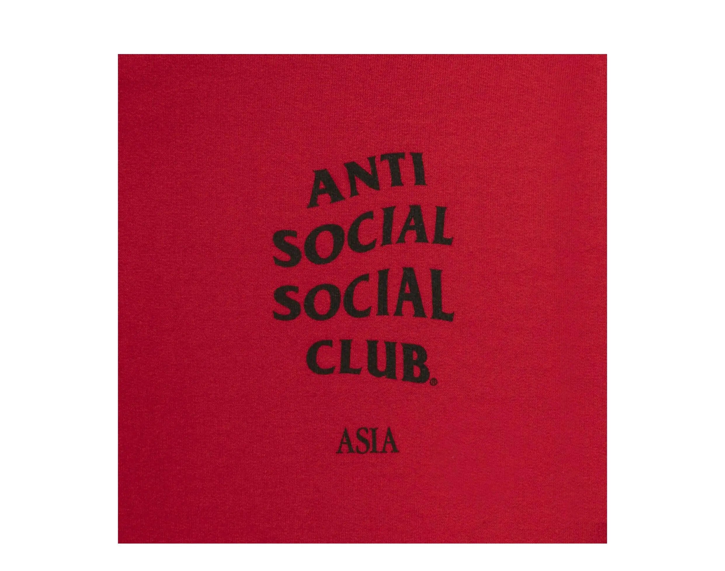 Anti Social Social Club Asia Hoodie Men's Cotton Fleece Red