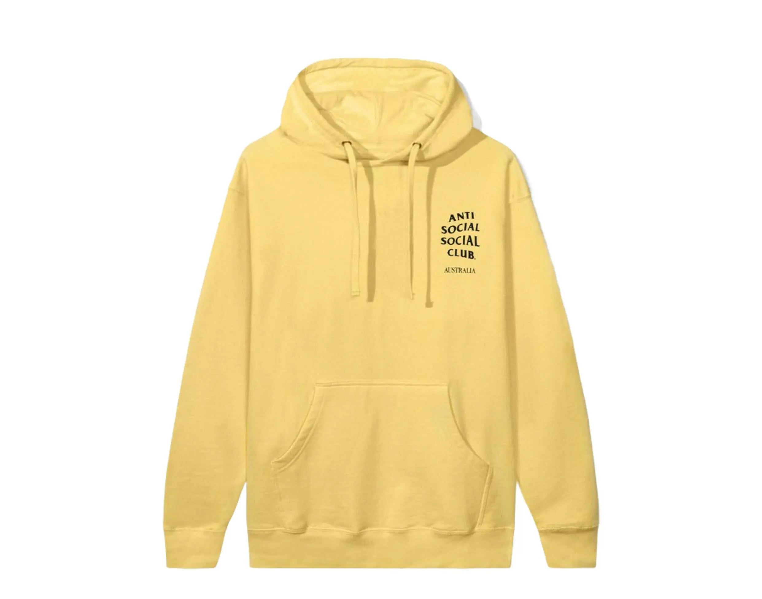 Anti Social Social Club Australia Men's Cotton Fleece Hoodie Yellow