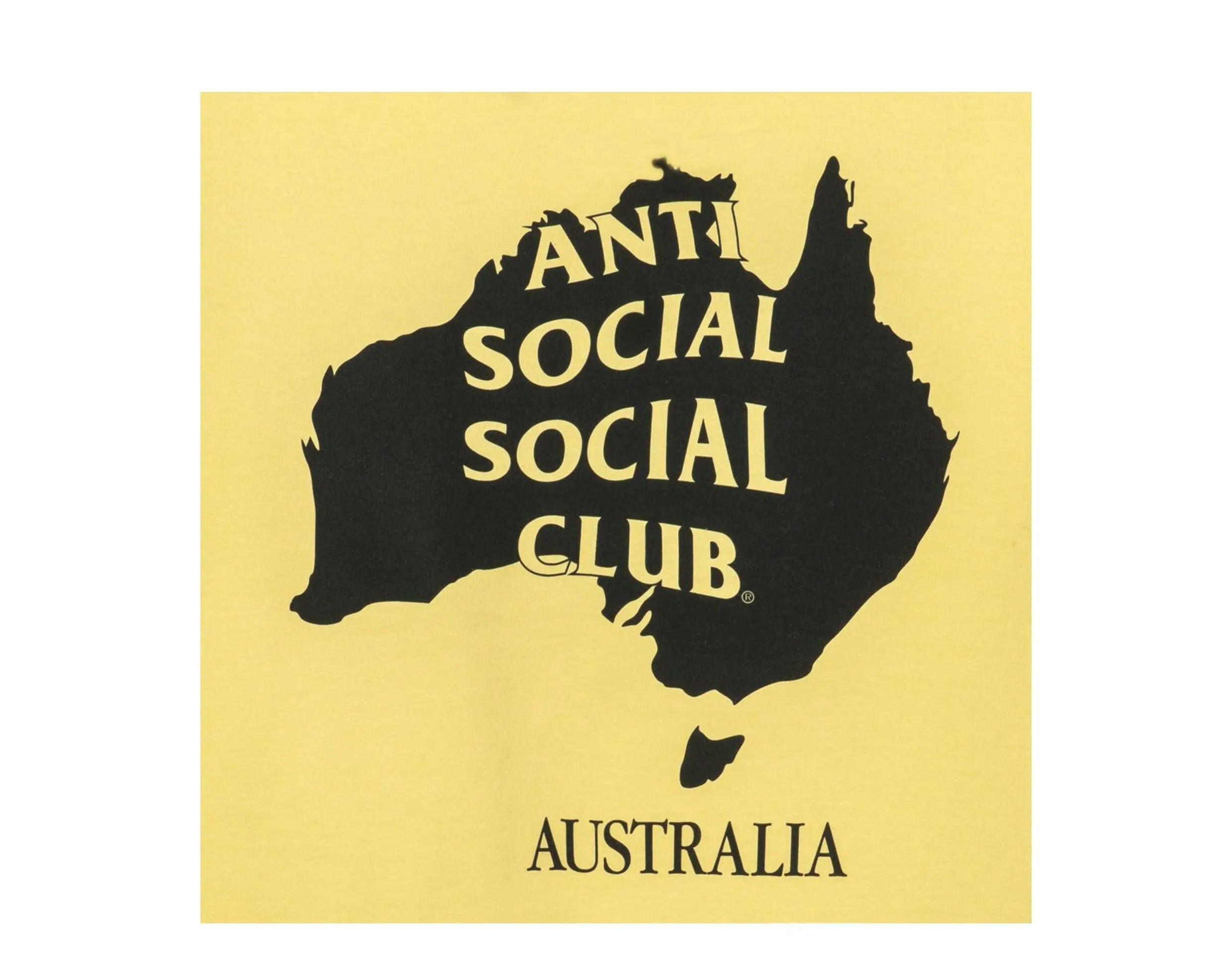 Anti Social Social Club Australia Men's Cotton Fleece Hoodie Yellow