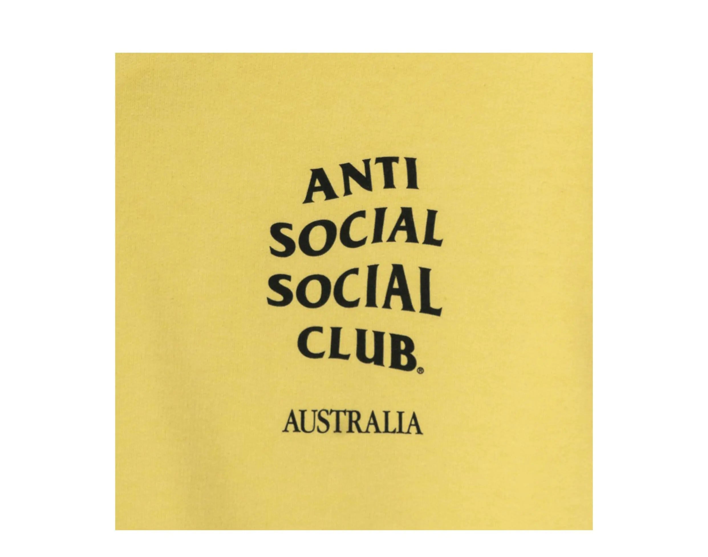 Anti Social Social Club Australia Men's Cotton Fleece Hoodie Yellow