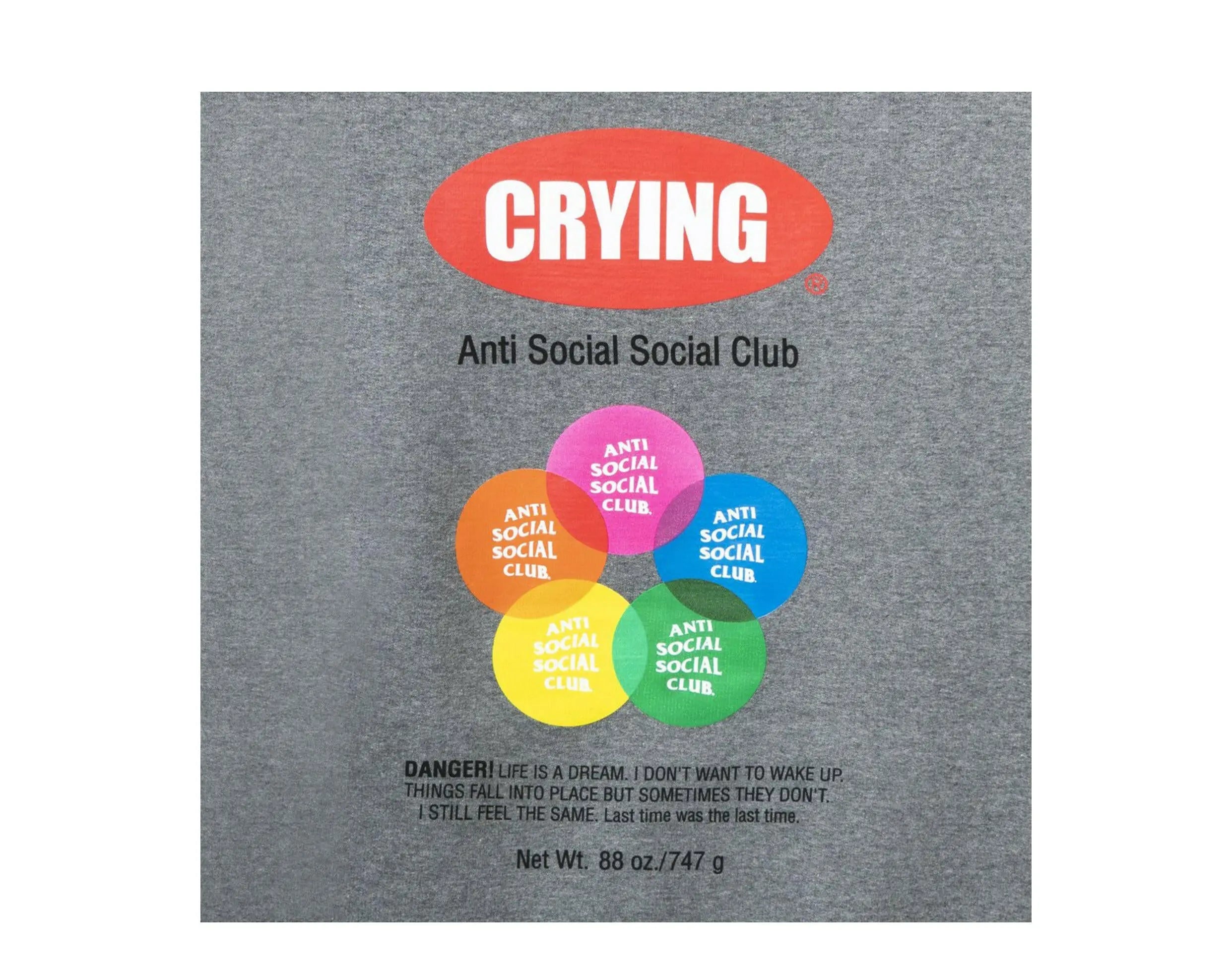 Anti Social Social Club Toy With Me Men's Cotton Fleece Grey